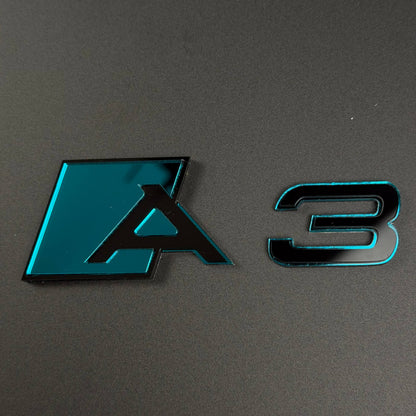 Audi RS S A Series Emblem Badge – Custom Color Logo for A3 A4 A5 A6 A7 A8 S3 S4 S5 RS3 RS5 RS6 Q5 Q7 Q8