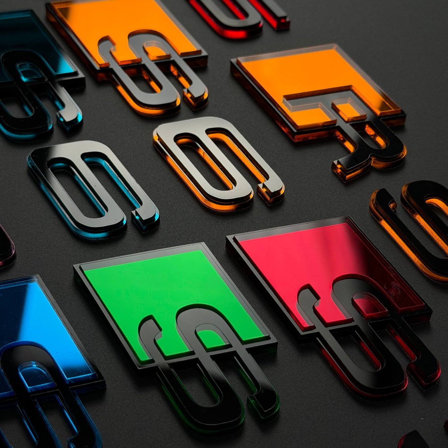 Audi RS S A Series Emblem Badge – Custom Color Logo for A3 A4 A5 A6 A7 A8 S3 S4 S5 RS3 RS5 RS6 Q5 Q7 Q8