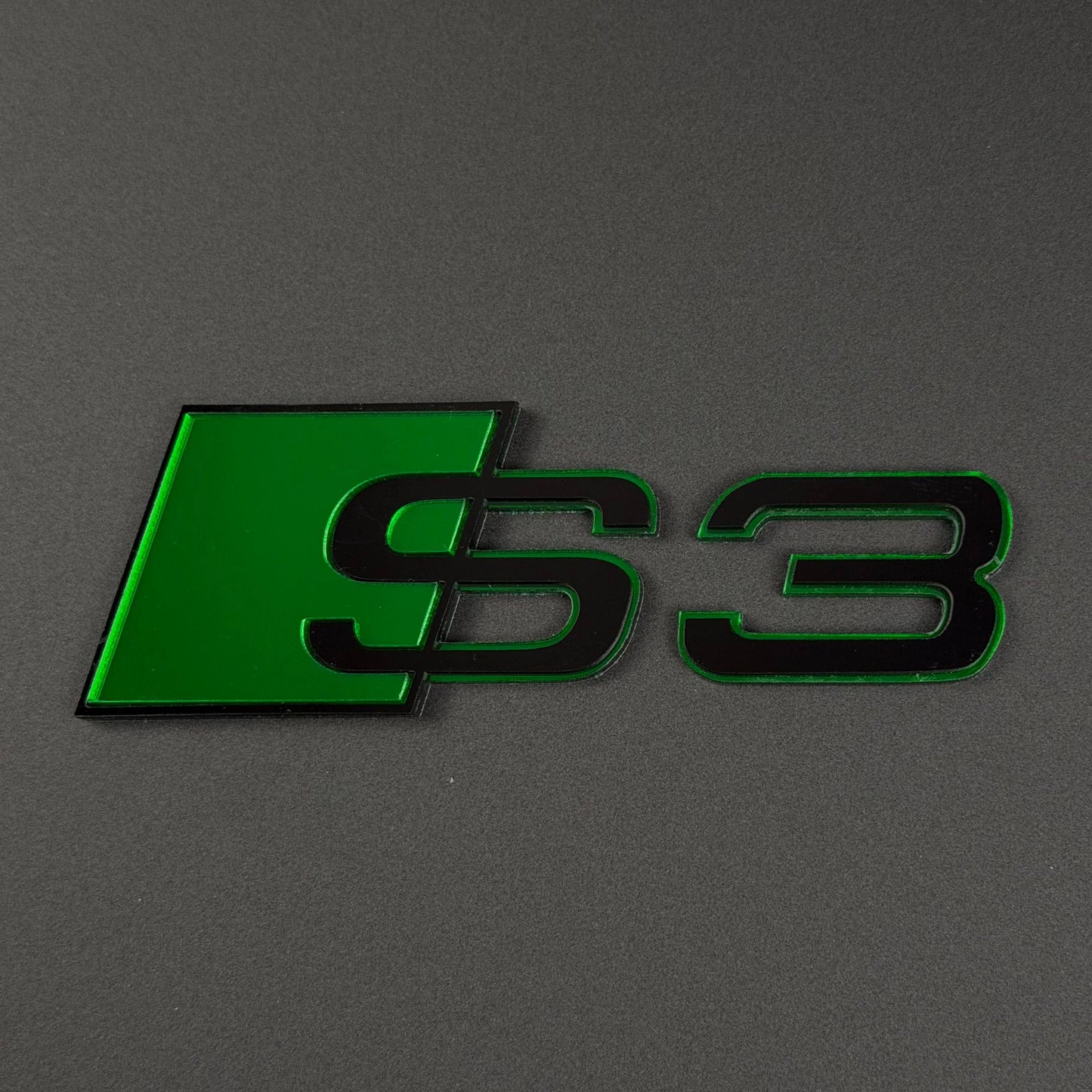 Audi RS S A Series Emblem Badge – Custom Color Logo for A3 A4 A5 A6 A7 A8 S3 S4 S5 RS3 RS5 RS6 Q5 Q7 Q8