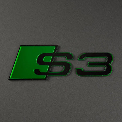 Audi RS S A Series Emblem Badge – Custom Color Logo for A3 A4 A5 A6 A7 A8 S3 S4 S5 RS3 RS5 RS6 Q5 Q7 Q8