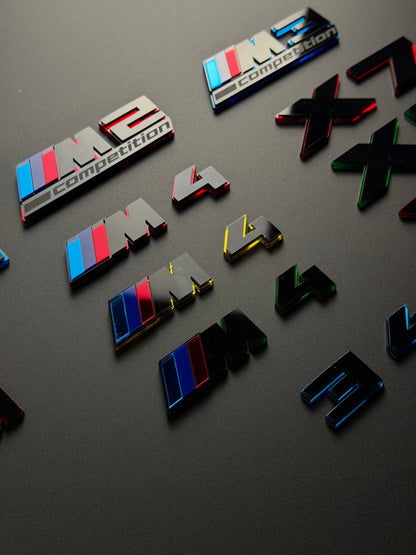 BMW M Performance Emblem Badge – Custom Color Logo for M2 M3 M4 M5 M8 M340i M440i M550i X3 X5 X6 X7 X3M X5M