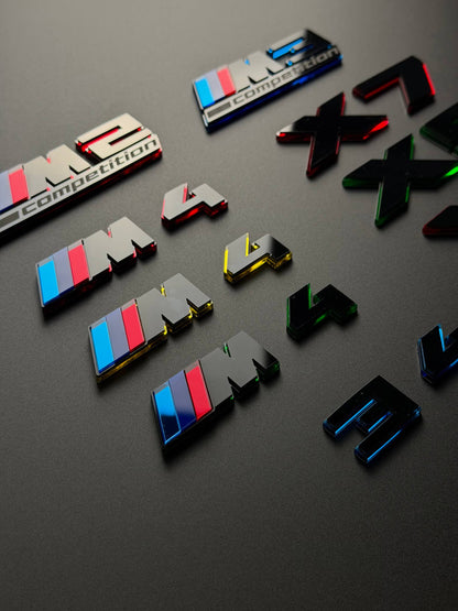 BMW M Performance Emblem Badge – Custom Color Logo for M2 M3 M4 M5 M8 M340i M440i M550i X3 X5 X6 X7 X3M X5M