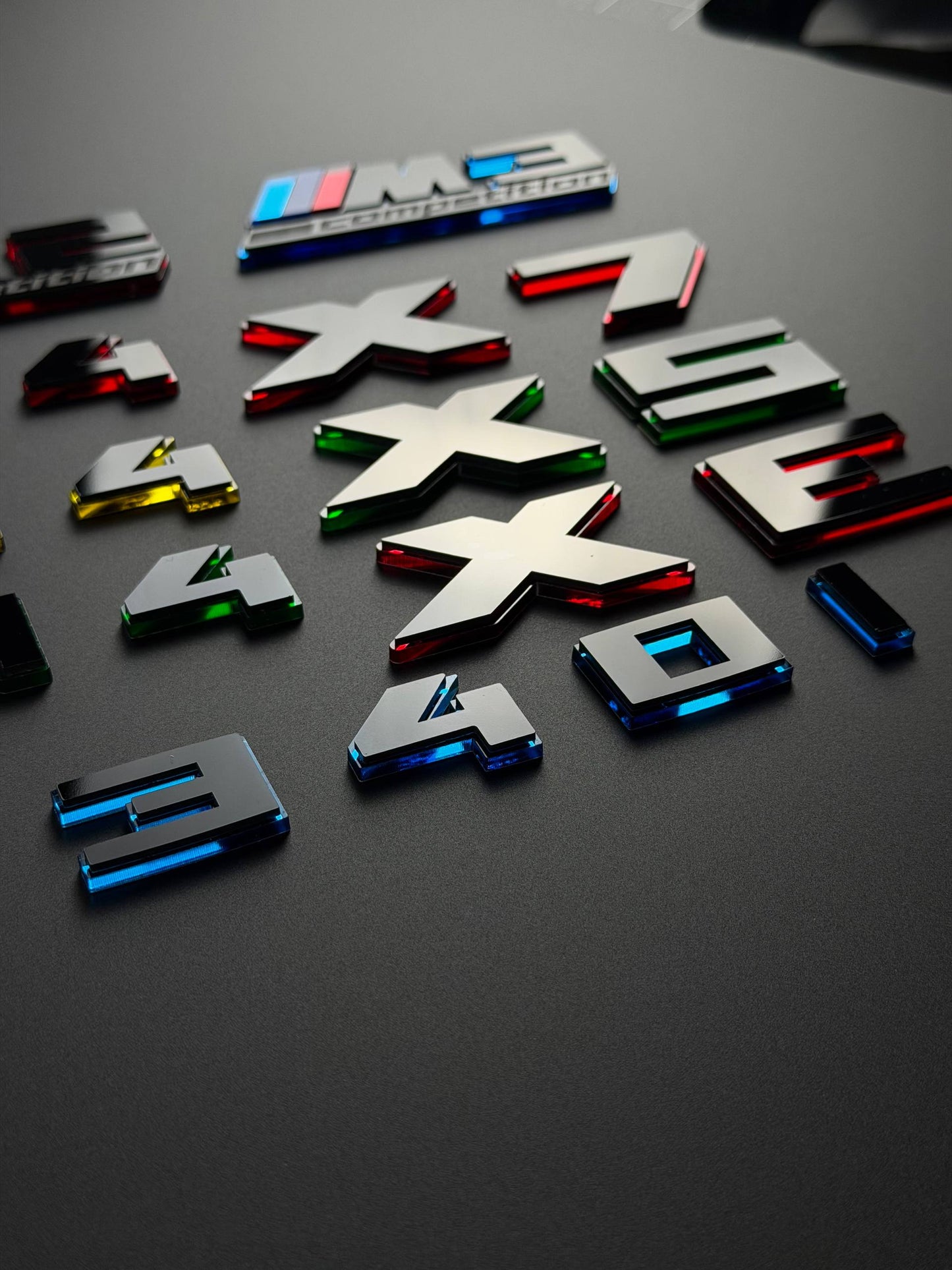 BMW M Performance Emblem Badge – Custom Color Logo for M2 M3 M4 M5 M8 M340i M440i M550i X3 X5 X6 X7 X3M X5M