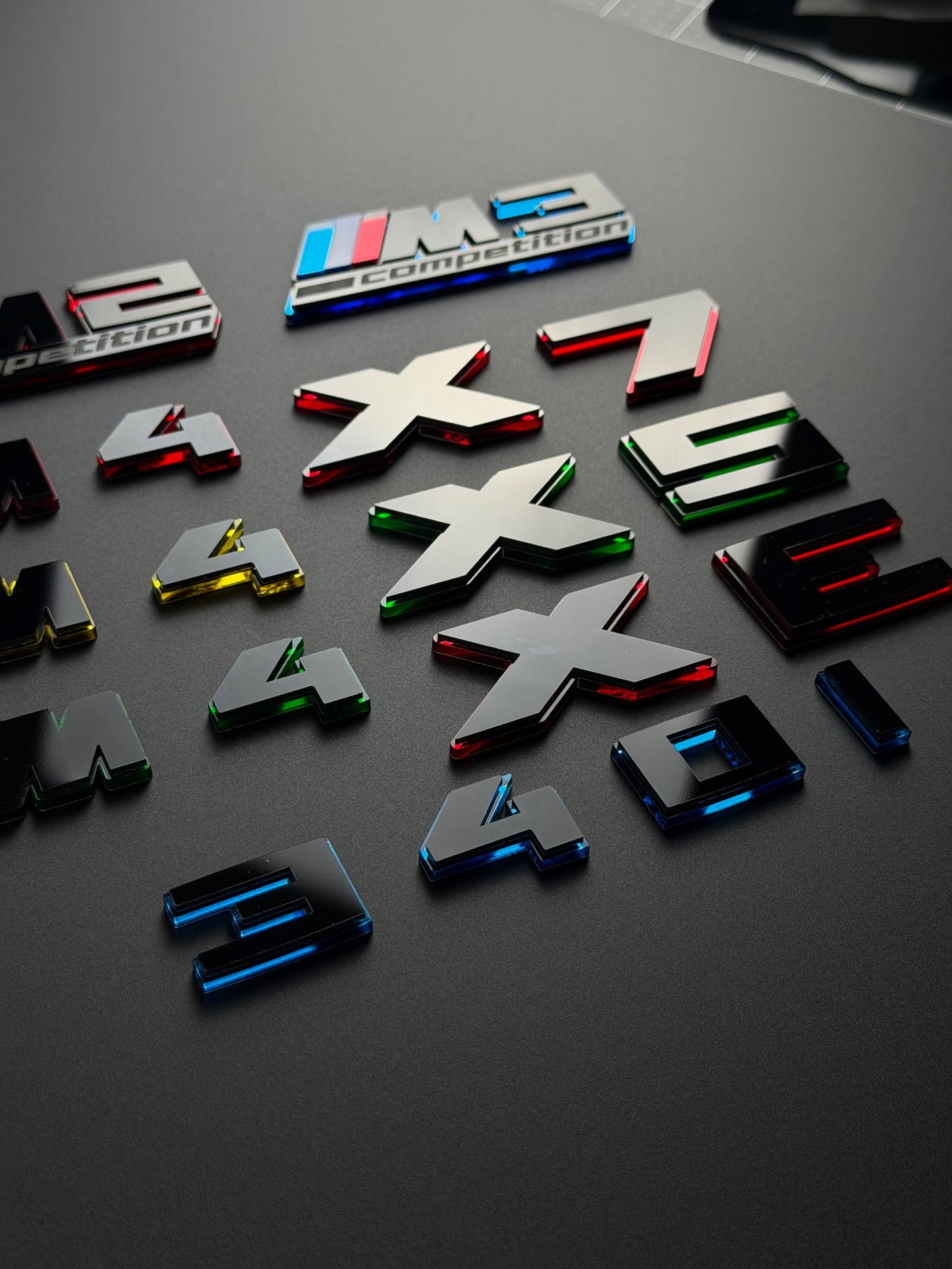 BMW M Performance Emblem Badge – Custom Color Logo for M2 M3 M4 M5 M8 M340i M440i M550i X3 X5 X6 X7 X3M X5M