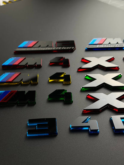 BMW M Performance Emblem Badge – Custom Color Logo for M2 M3 M4 M5 M8 M340i M440i M550i X3 X5 X6 X7 X3M X5M