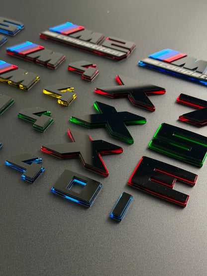 BMW M Performance Emblem Badge – Custom Color Logo for M2 M3 M4 M5 M8 M340i M440i M550i X3 X5 X6 X7 X3M X5M