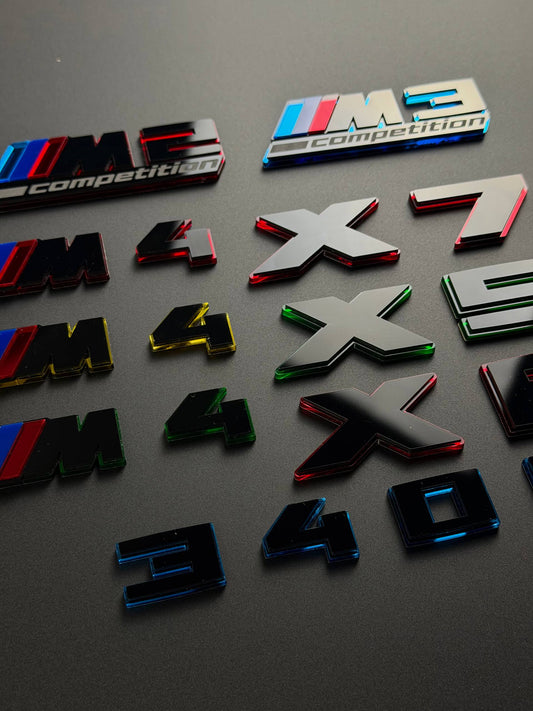 BMW M Performance Emblem Badge – Custom Color Logo for M2 M3 M4 M5 M8 M340i M440i M550i X3 X5 X6 X7 X3M X5M
