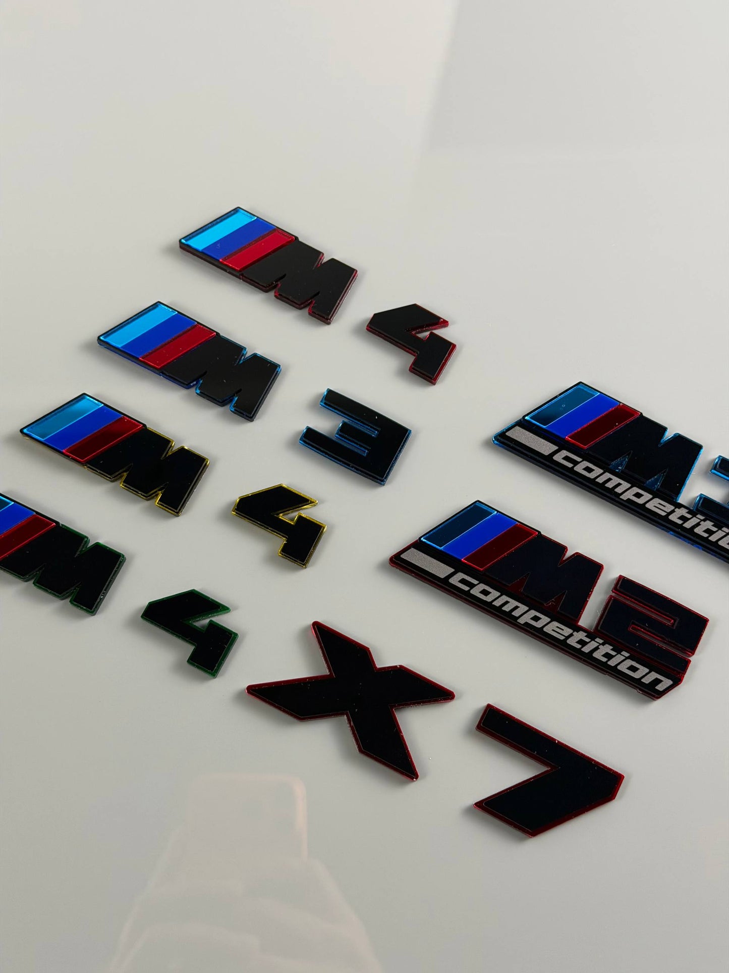 BMW M Performance Emblem Badge – Custom Color Logo for M2 M3 M4 M5 M8 M340i M440i M550i X3 X5 X6 X7 X3M X5M