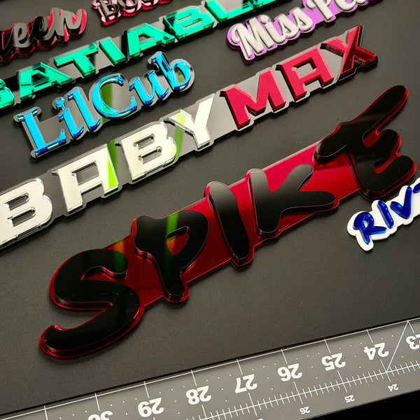 Custom Mirror Emblem – Any Logo or Text, Laser-Cut Mirror Acrylic Badge 5 to 20 inch — photo 5