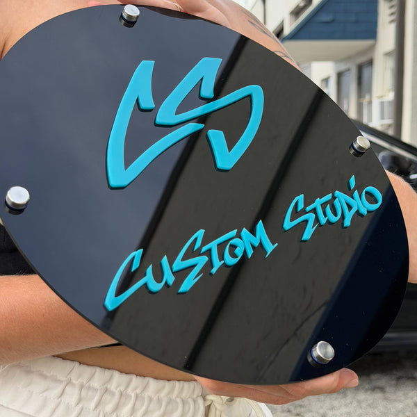 Custom Acrylic Wall Sign – Mirror Acrylic Logo Sign for Salon, Garage, Office, up to 35 × 24 inch — photo 9