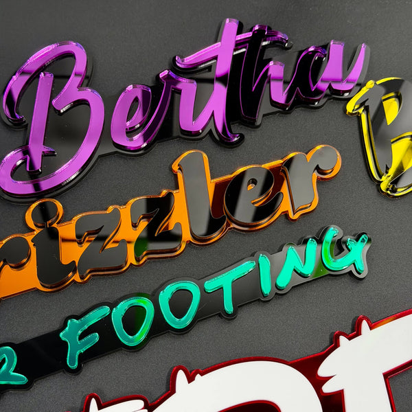 Custom Mirror Emblem – Any Logo or Text, Laser-Cut Mirror Acrylic Badge 5 to 20 inch — photo 3