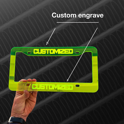 Customized Neon Acrylic License Plate Frame Cover - CS AUTO