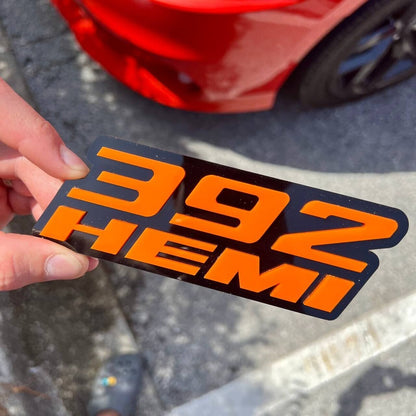 2x orange black 392 hemi Emblems 392 hemi Side Fender Badge 3D for 392 Emblem