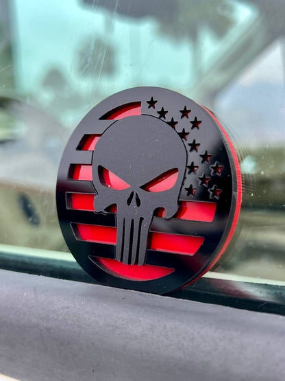 2PCS 18-24 WRANGLER JL GLADIATOR PUNISHER FENDER EMBLEM BADGE