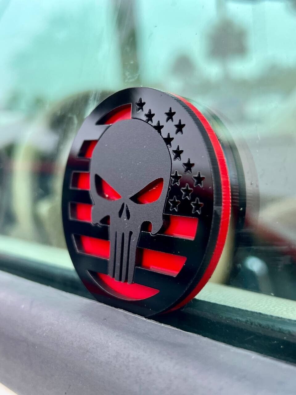 2PCS 18-24 WRANGLER JL GLADIATOR PUNISHER FENDER EMBLEM BADGE