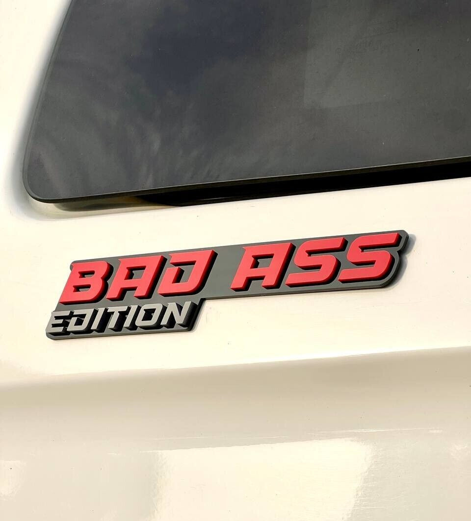 New Bad Ass Edition Emblem Car Badges Badass 3D Sticker Decal Black Re ...
