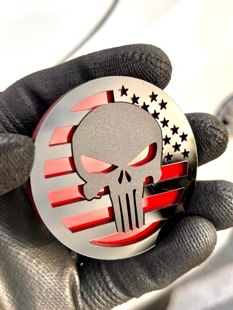 2PCS 18-24 WRANGLER JL GLADIATOR PUNISHER FENDER EMBLEM BADGE
