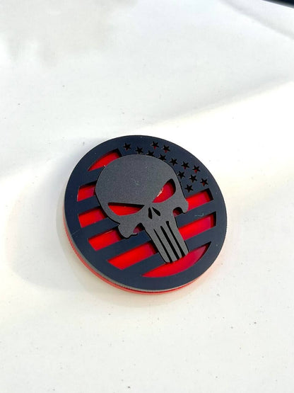 2PCS 18-24 WRANGLER JL GLADIATOR PUNISHER FENDER EMBLEM BADGE