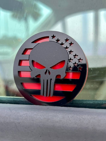 2PCS 18-24 WRANGLER JL GLADIATOR PUNISHER FENDER EMBLEM BADGE