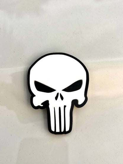 2PCS 18-24 WRANGLER JL GLADIATOR WHITE PUNISHER FENDER EMBLEM BADGE