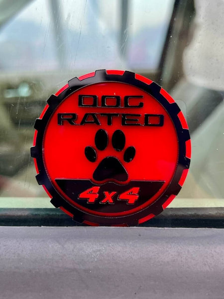 2PCS Jeep Wrangler 392 Fender RED DOG RATED 4x4 Trail Rated Emblem — photo 1