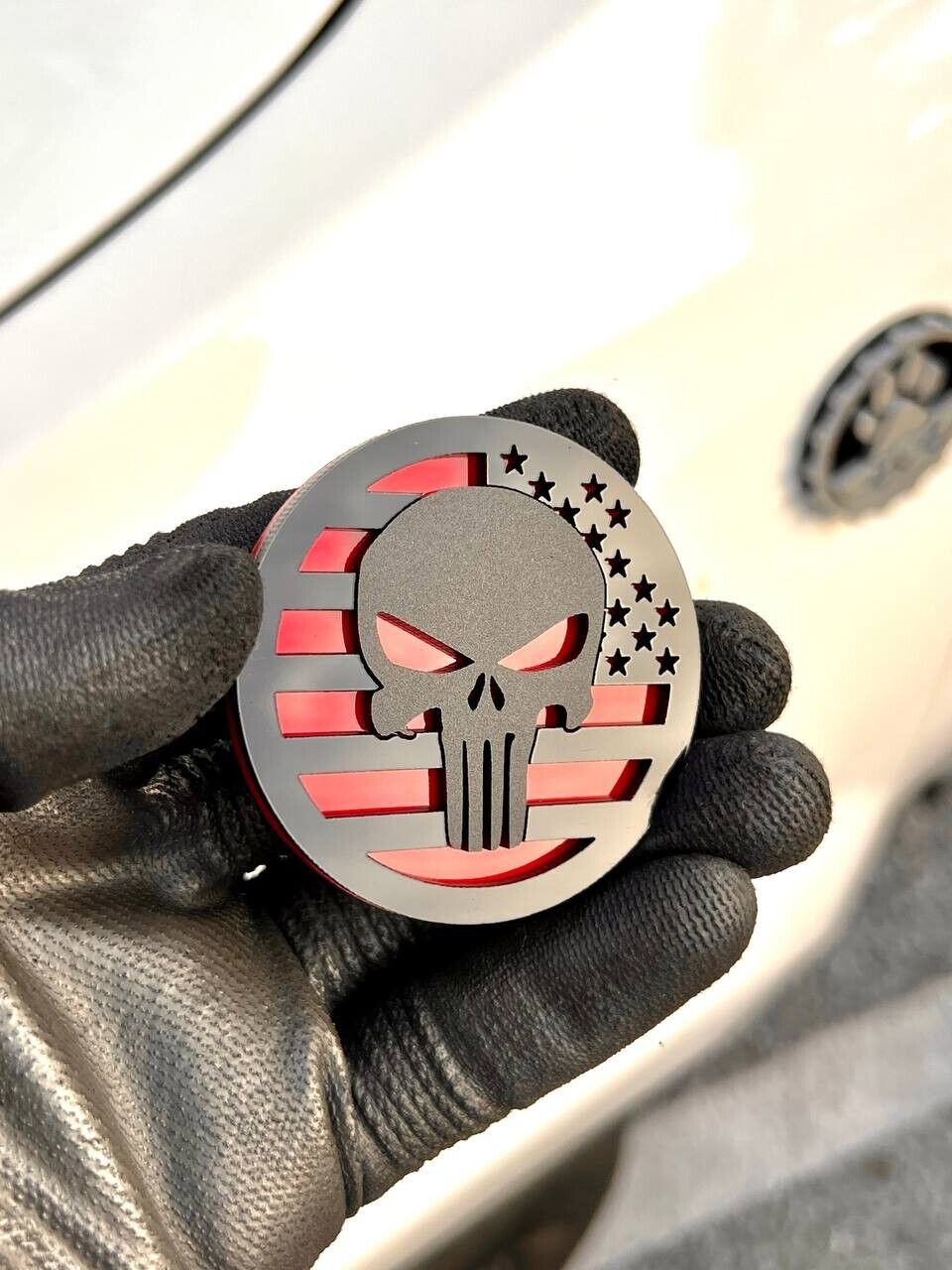 2PCS 18-24 WRANGLER JL GLADIATOR PUNISHER FENDER EMBLEM BADGE