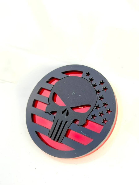2PCS 18-24 WRANGLER JL GLADIATOR PUNISHER FENDER EMBLEM BADGE — photo 16