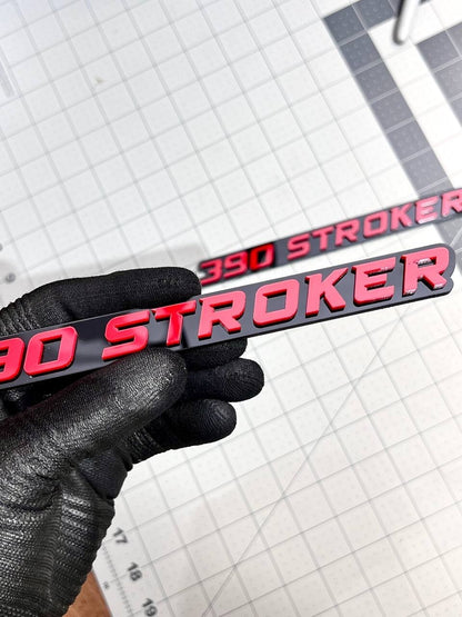 390 STROKER EMBLEMS QTY 2 FENDER EXTERIOR 390 STROKER ENGINE BADGE