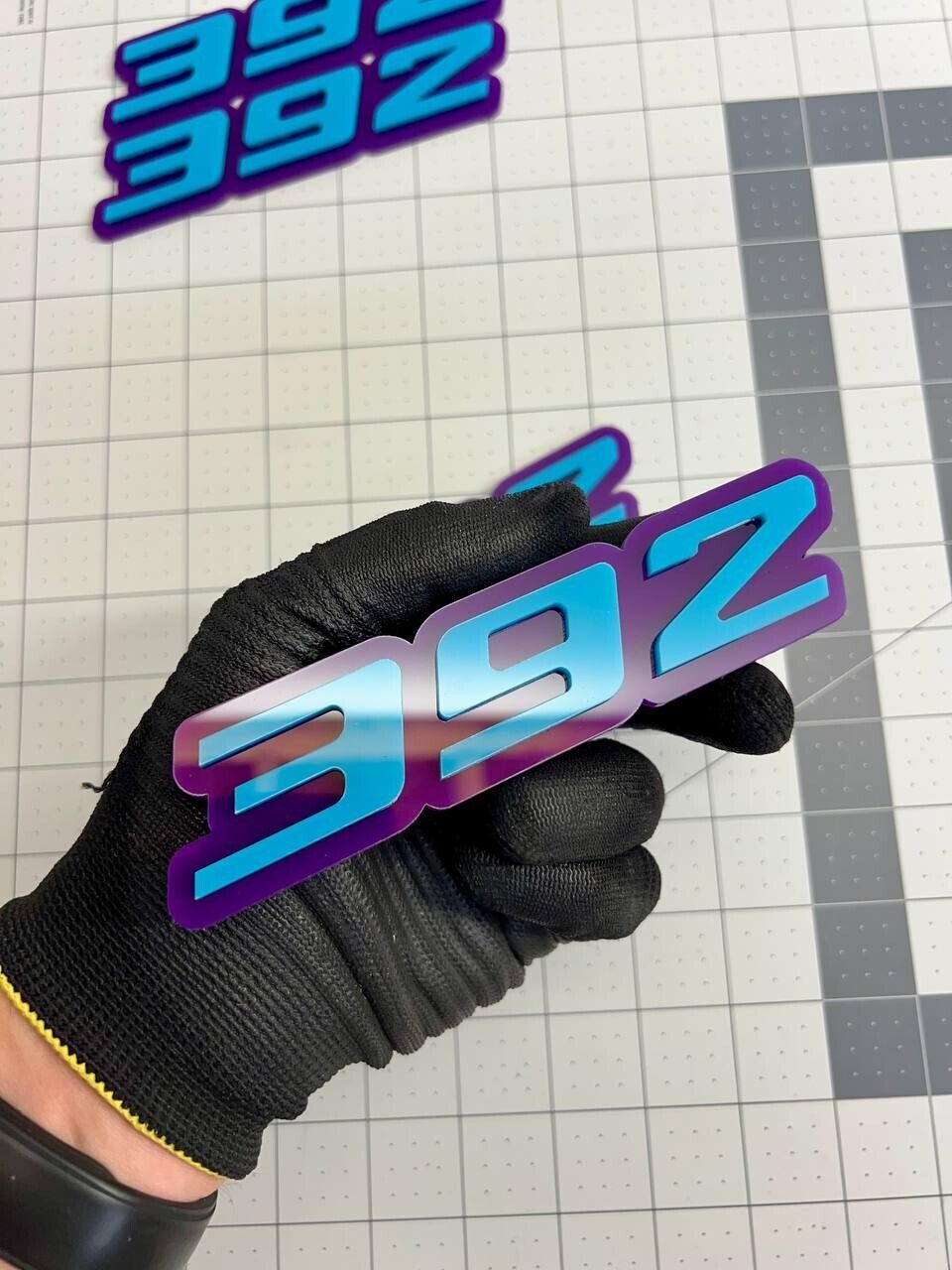 2x Purple blue 392 Emblems 392 Side Fender Badge 3D for 392 Emblem