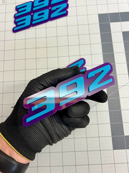 2x Purple blue 392 Emblems 392 Side Fender Badge 3D for 392 Emblem