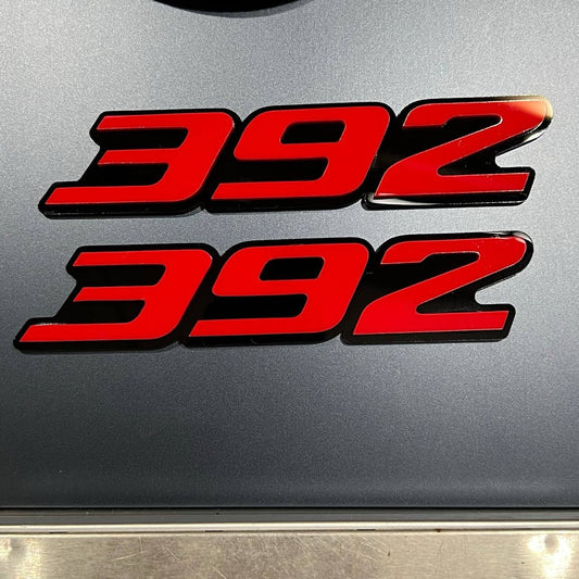 2x red black 392 Hemi Emblems 392 Side Fender Badge 3D for 392 Emblem