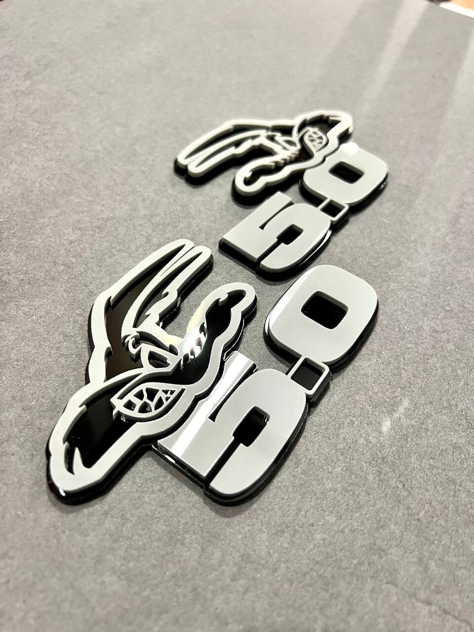 5.0 COYOTE Emblem Badges White On Black Fender Angry Aggressive Racing
