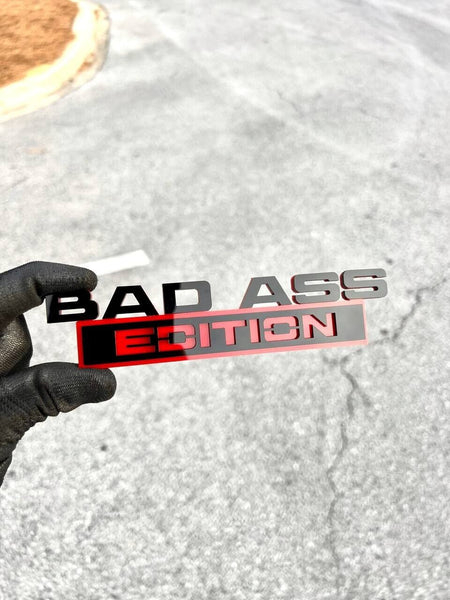 1pc New Bad Ass Edition Emblem Car Badges Badass 3D Sticker Decal Black Red — photo 3