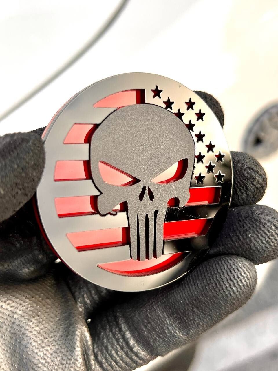 2PCS 18-24 WRANGLER JL GLADIATOR PUNISHER FENDER EMBLEM BADGE