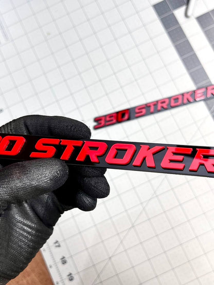 390 STROKER EMBLEMS QTY 2 FENDER EXTERIOR 390 STROKER ENGINE BADGE