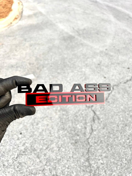 1pc New Bad Ass Edition Emblem Car Badges Badass 3D Sticker Decal Black Red — photo 5