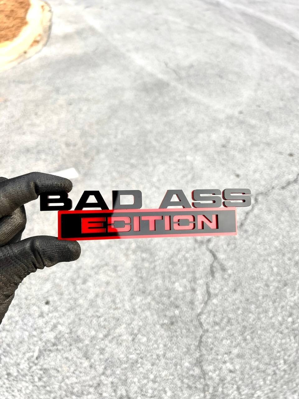 1pc New Bad Ass Edition Emblem Car Badges Badass 3D Sticker Decal Black Red