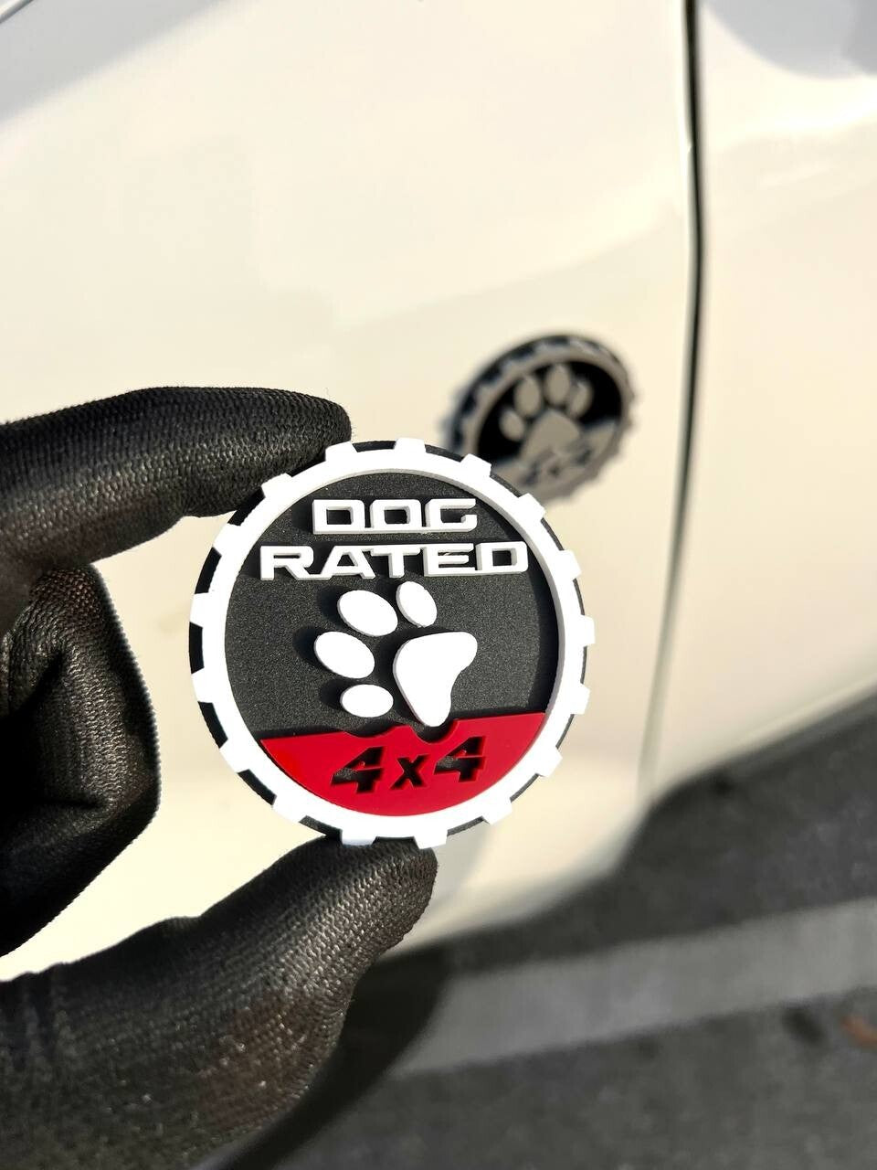 2PCS Jeep Wrangler 392 Fender DOG RATED 4x4 Trail Rated Emblem