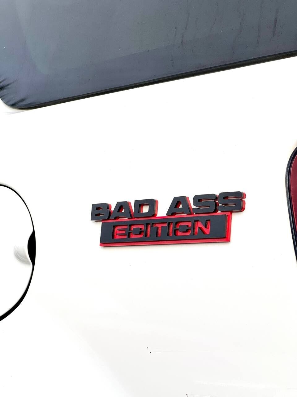1pc New Bad Ass Edition Emblem Car Badges Badass 3D Sticker Decal Black Red