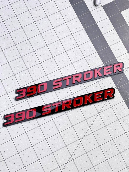 390 STROKER EMBLEMS QTY 2 FENDER EXTERIOR 390 STROKER ENGINE BADGE