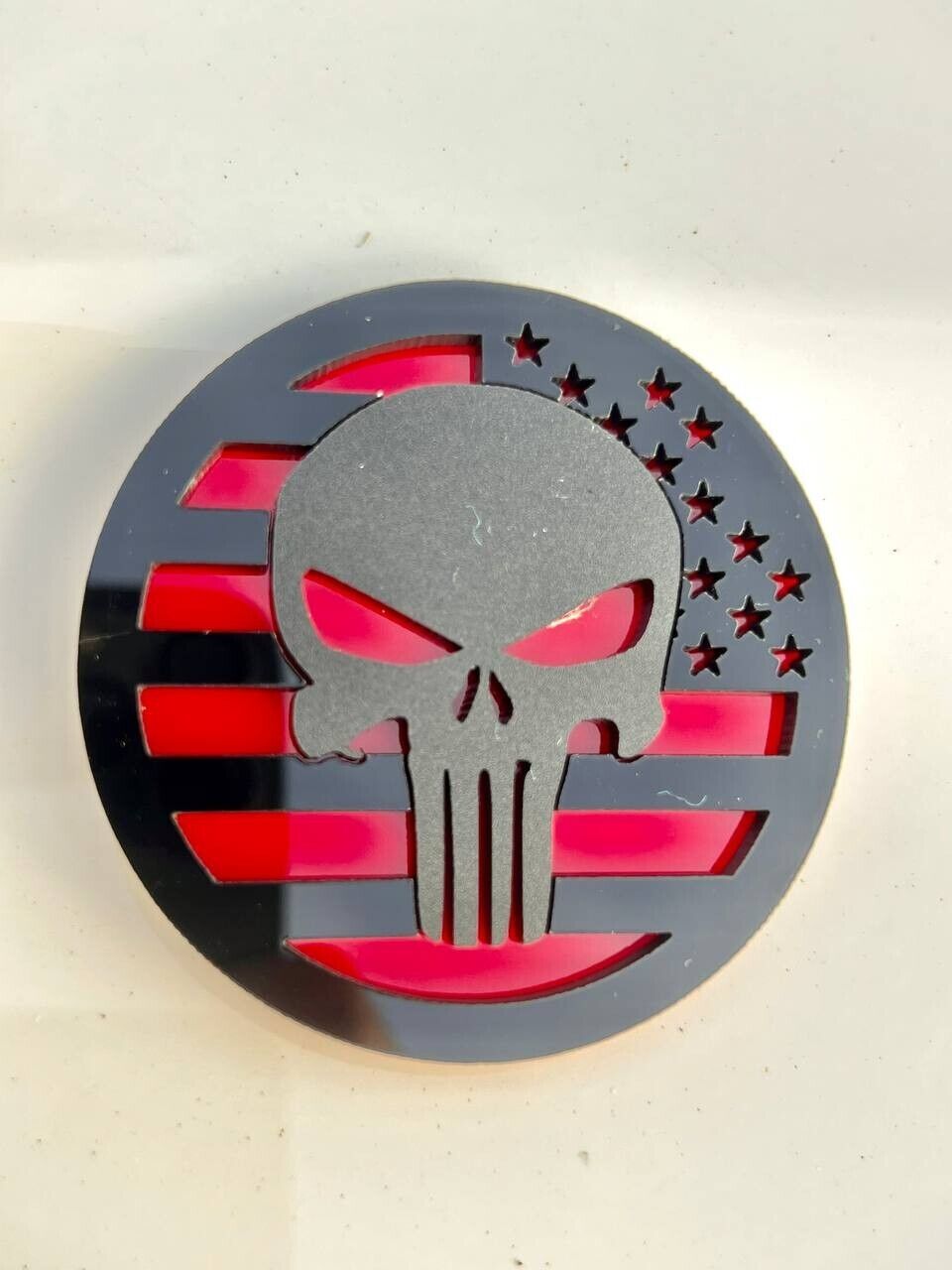 2PCS 18-24 WRANGLER JL GLADIATOR PUNISHER FENDER EMBLEM BADGE