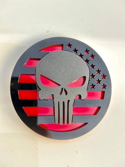 2PCS 18-24 WRANGLER JL GLADIATOR PUNISHER FENDER EMBLEM BADGE