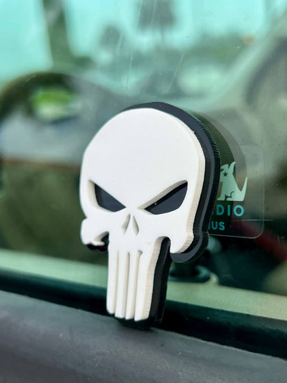 2PCS 18-24 WRANGLER JL GLADIATOR WHITE PUNISHER FENDER EMBLEM BADGE