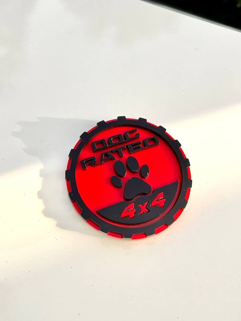2PCS Jeep Wrangler 392 Fender RED DOG RATED 4x4 Trail Rated Emblem