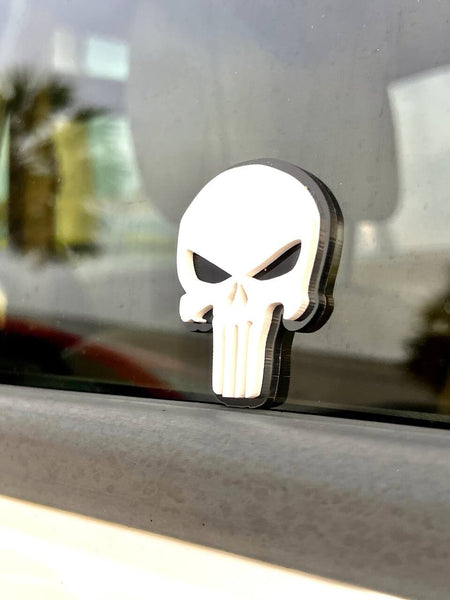 2PCS 18-24 WRANGLER JL GLADIATOR WHITE PUNISHER FENDER EMBLEM BADGE — photo 11