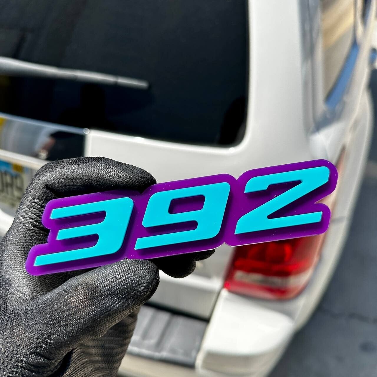2x Purple blue 392 Emblems 392 Side Fender Badge 3D for 392 Emblem