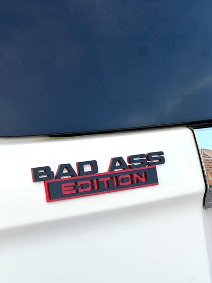 1pc New Bad Ass Edition Emblem Car Badges Badass 3D Sticker Decal Black Red