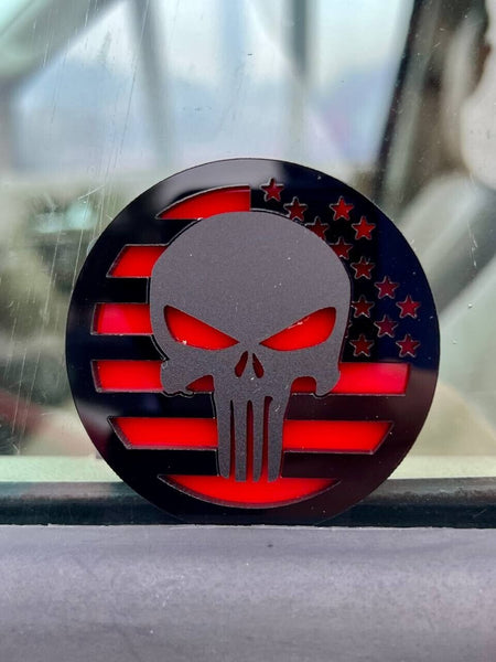 2PCS 18-24 WRANGLER JL GLADIATOR PUNISHER FENDER EMBLEM BADGE — photo 4