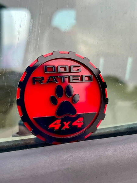 2PCS Jeep Wrangler 392 Fender RED DOG RATED 4x4 Trail Rated Emblem — photo 4