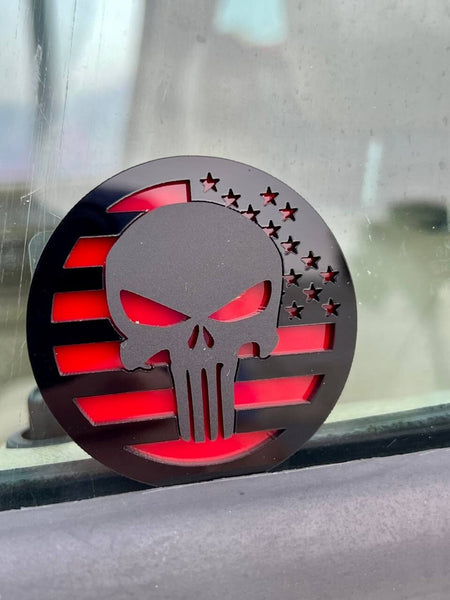 2PCS 18-24 WRANGLER JL GLADIATOR PUNISHER FENDER EMBLEM BADGE — photo 3